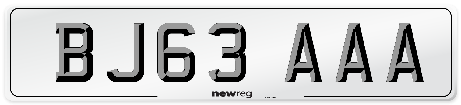 BJ63 AAA Number Plate from New Reg
